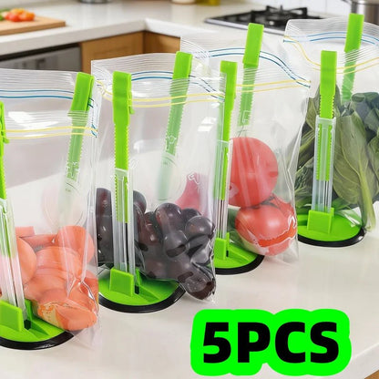 5 - Piece Ziplock Bag Holder Set | Easy Food Prep Tool - DailyBasicNeeds.com