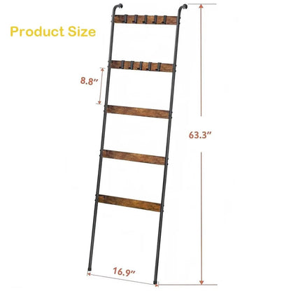 5 - Tier Blanket Ladder with 10 Hooks - DailyBasicNeeds.com