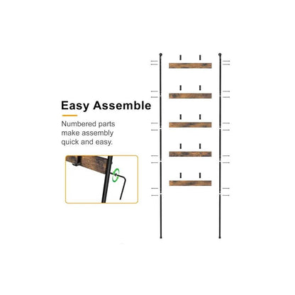 5 - Tier Blanket Ladder with 10 Hooks - DailyBasicNeeds.com