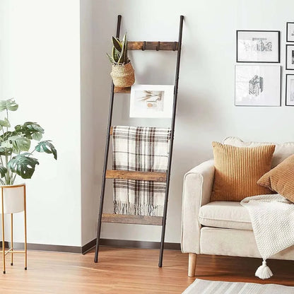 5 - Tier Blanket Ladder with 10 Hooks - DailyBasicNeeds.com