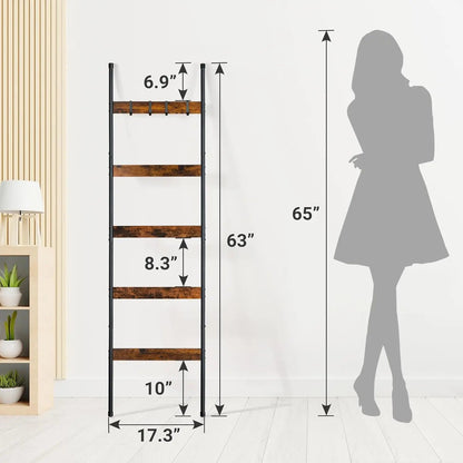 5 - Tier Wooden Blanket Ladder - DailyBasicNeeds.com