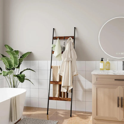5 - Tier Wooden Blanket Ladder - DailyBasicNeeds.com