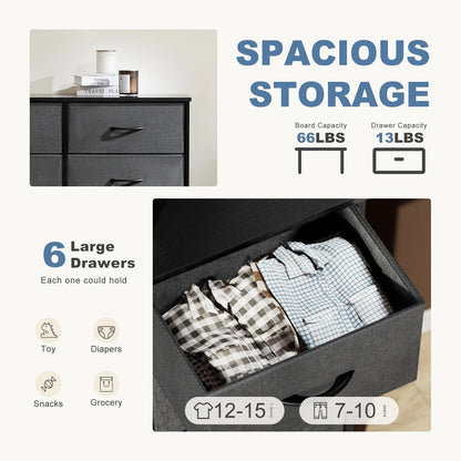6 Fabric Drawers Nightstand - DailyBasicNeeds.com