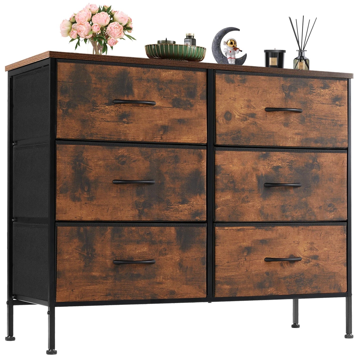 6 Fabric Drawers Nightstand - DailyBasicNeeds.com