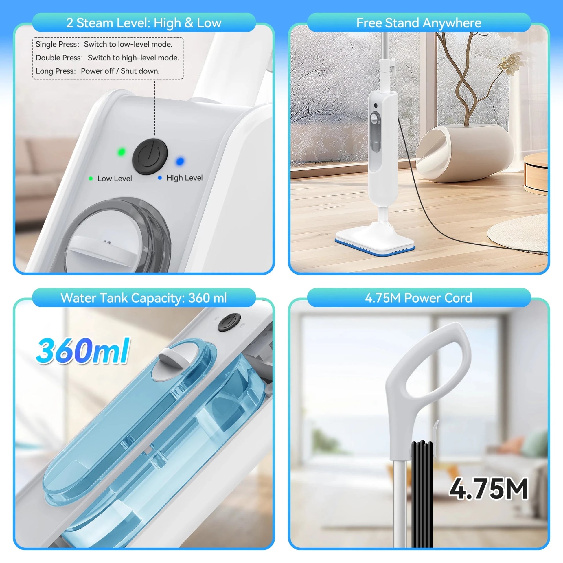 6 in 1 Scrubbing Steam Vac Mop - DailyBasicNeeds.com