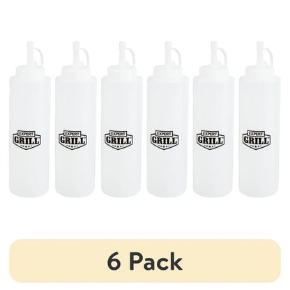 6 Pack 14oz Plastic Squeeze Bottles - DailyBasicNeeds.com