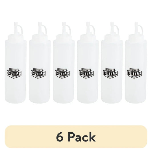 6 Pack 14oz Plastic Squeeze Bottles - DailyBasicNeeds.com
