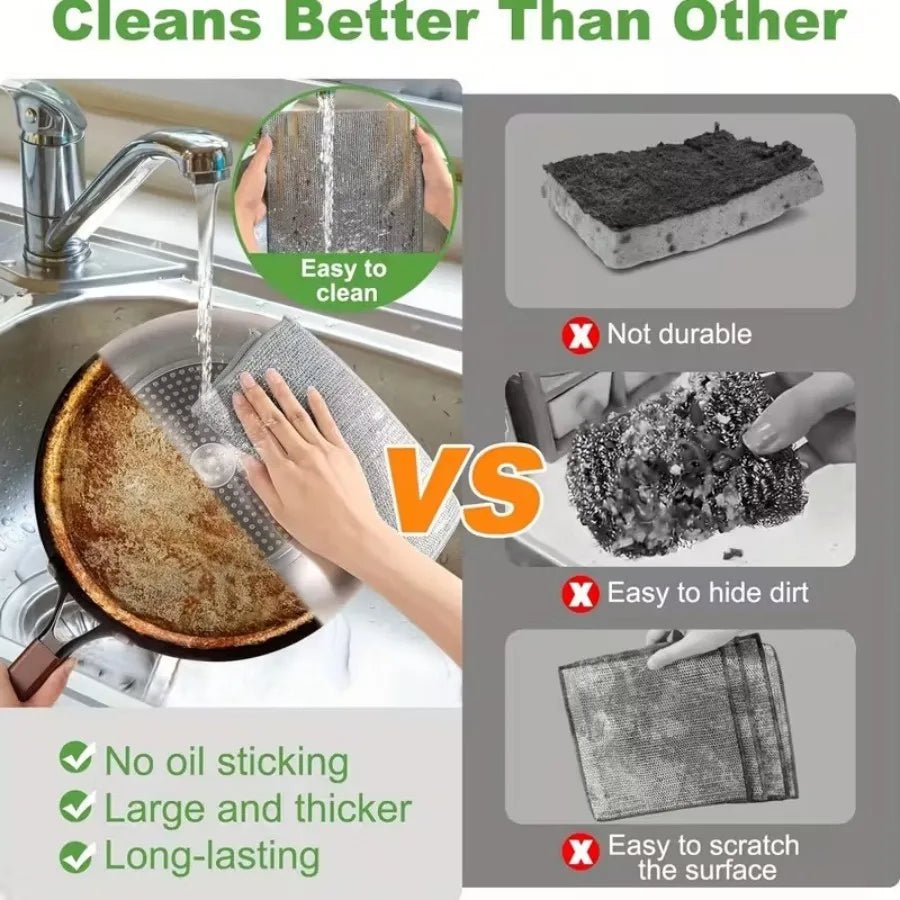 6 Pack Stainless Steel Scrubber Pads - DailyBasicNeeds.com