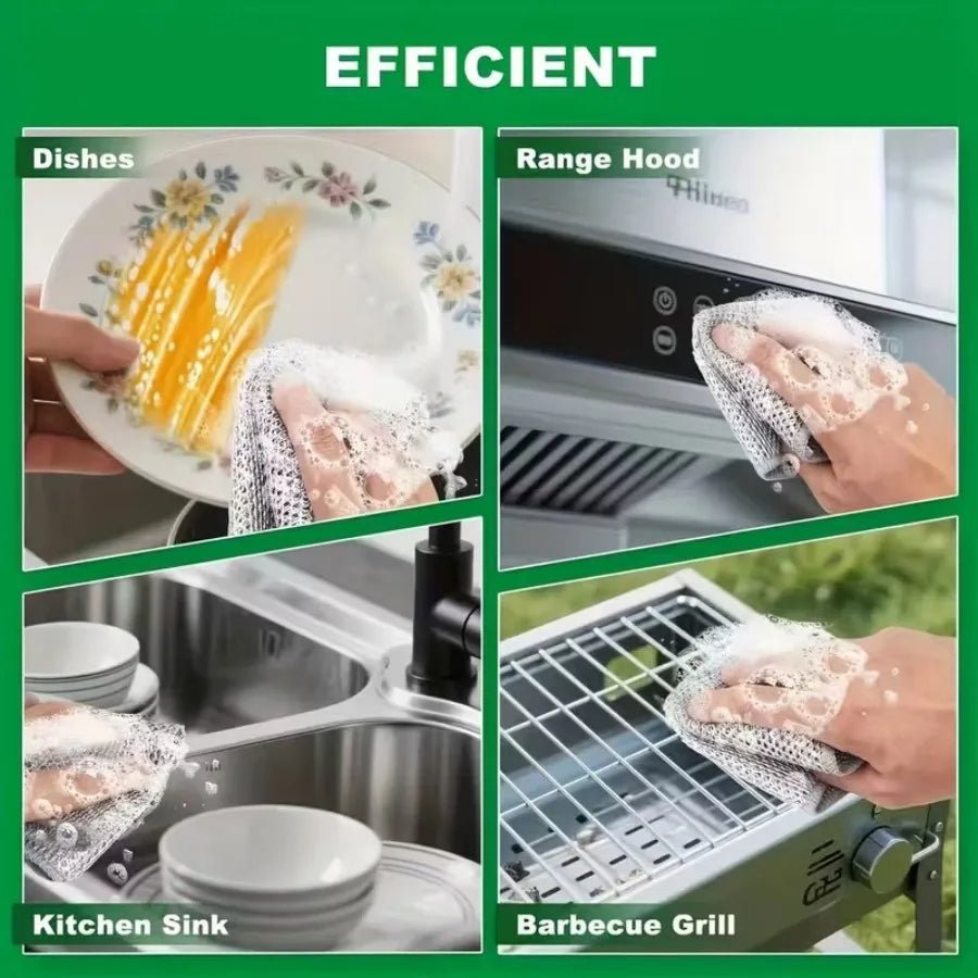 6 Pack Stainless Steel Scrubber Pads - DailyBasicNeeds.com