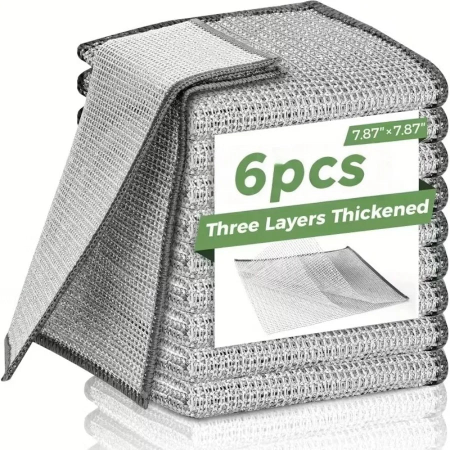 6 Pack Stainless Steel Scrubber Pads - DailyBasicNeeds.com