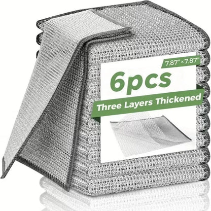 6 Pack Stainless Steel Scrubber Pads - DailyBasicNeeds.com