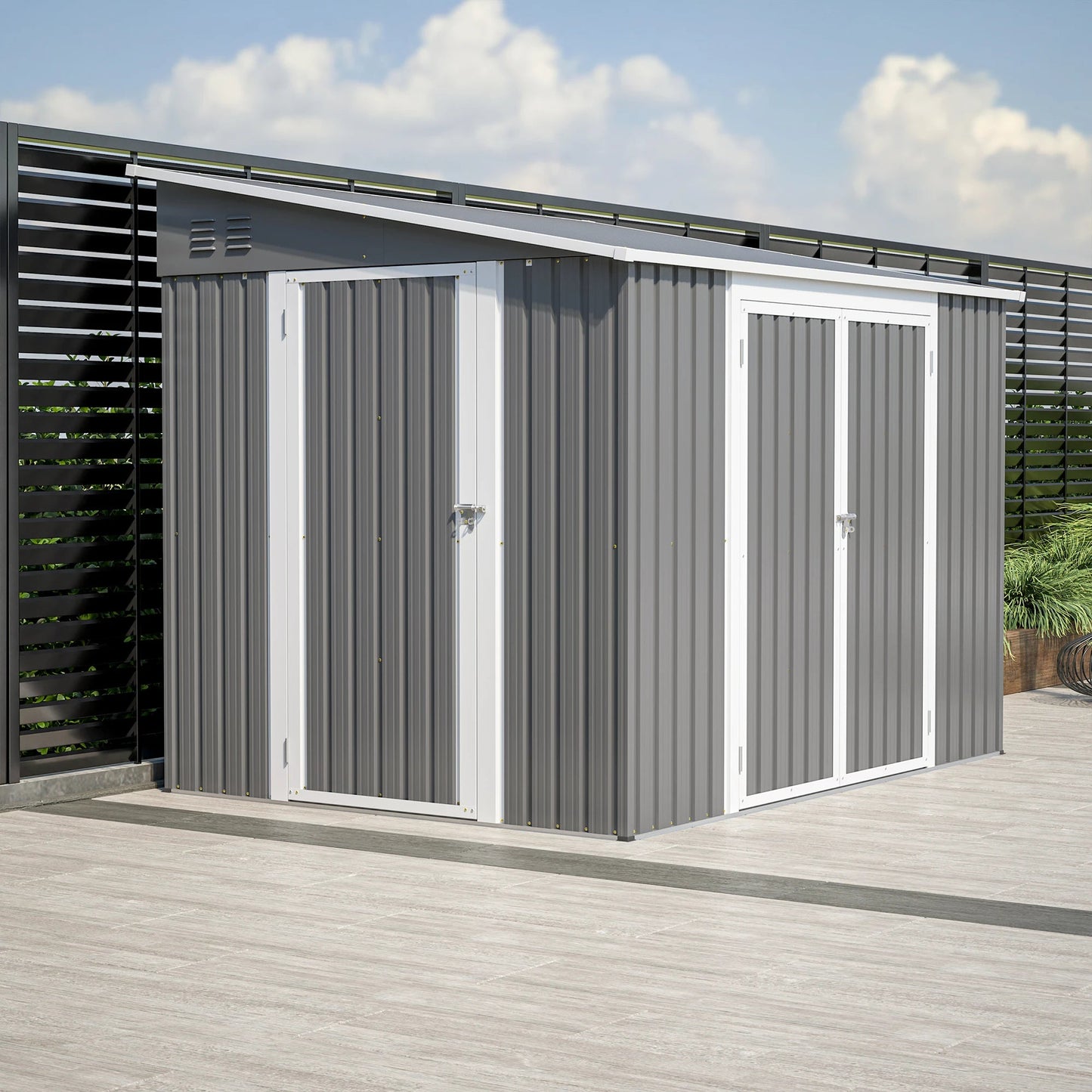 6 x 8 FT Metal Outdoor Storage Shed - DailyBasicNeeds.com