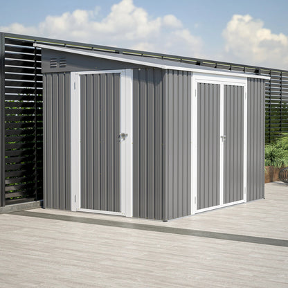 6 x 8 FT Metal Outdoor Storage Shed - DailyBasicNeeds.com