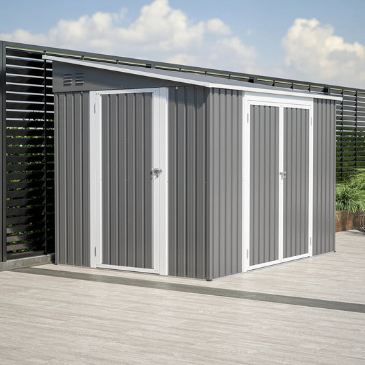 6 x 8 FT Metal Outdoor Storage Shed - DailyBasicNeeds.com