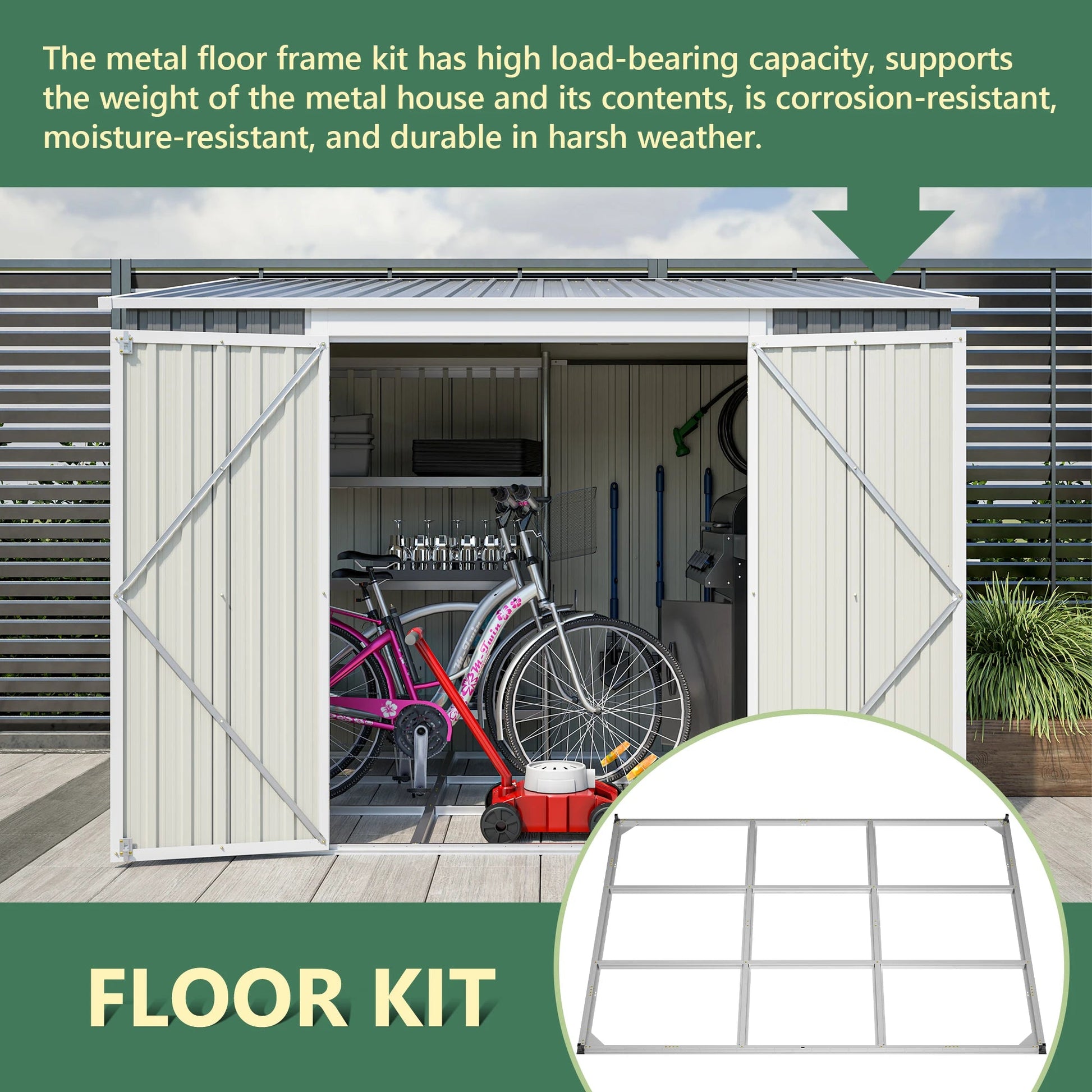 6 x 8 FT Metal Outdoor Storage Shed - DailyBasicNeeds.com