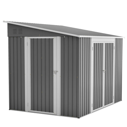 6 x 8 FT Metal Outdoor Storage Shed - DailyBasicNeeds.com