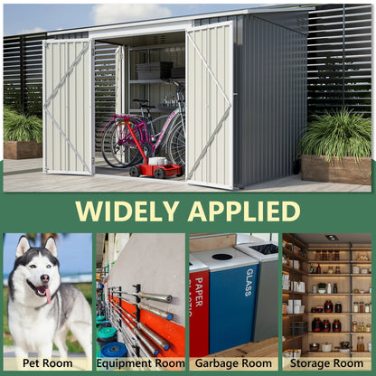 6 x 8 FT Metal Outdoor Storage Shed - DailyBasicNeeds.com