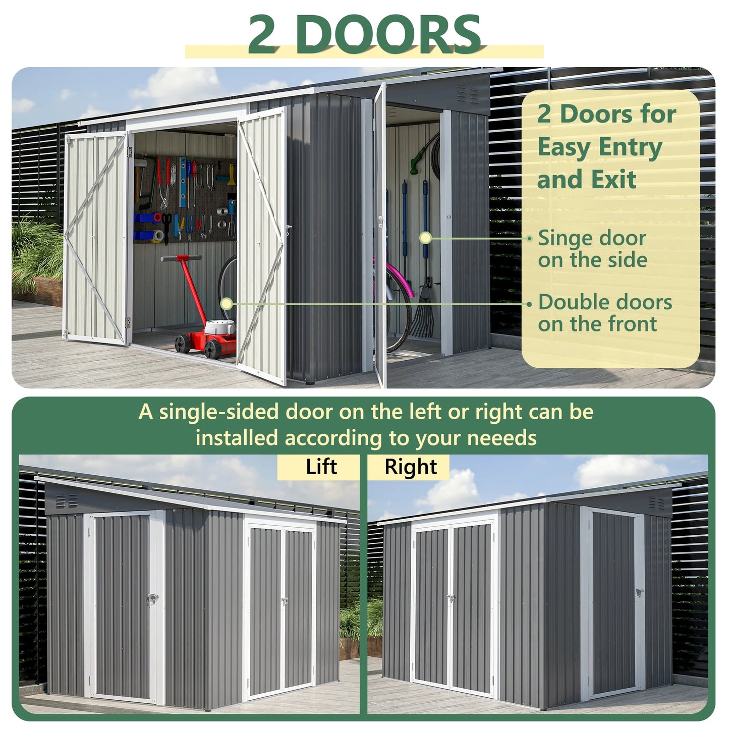 6 x 8 FT Metal Outdoor Storage Shed - DailyBasicNeeds.com