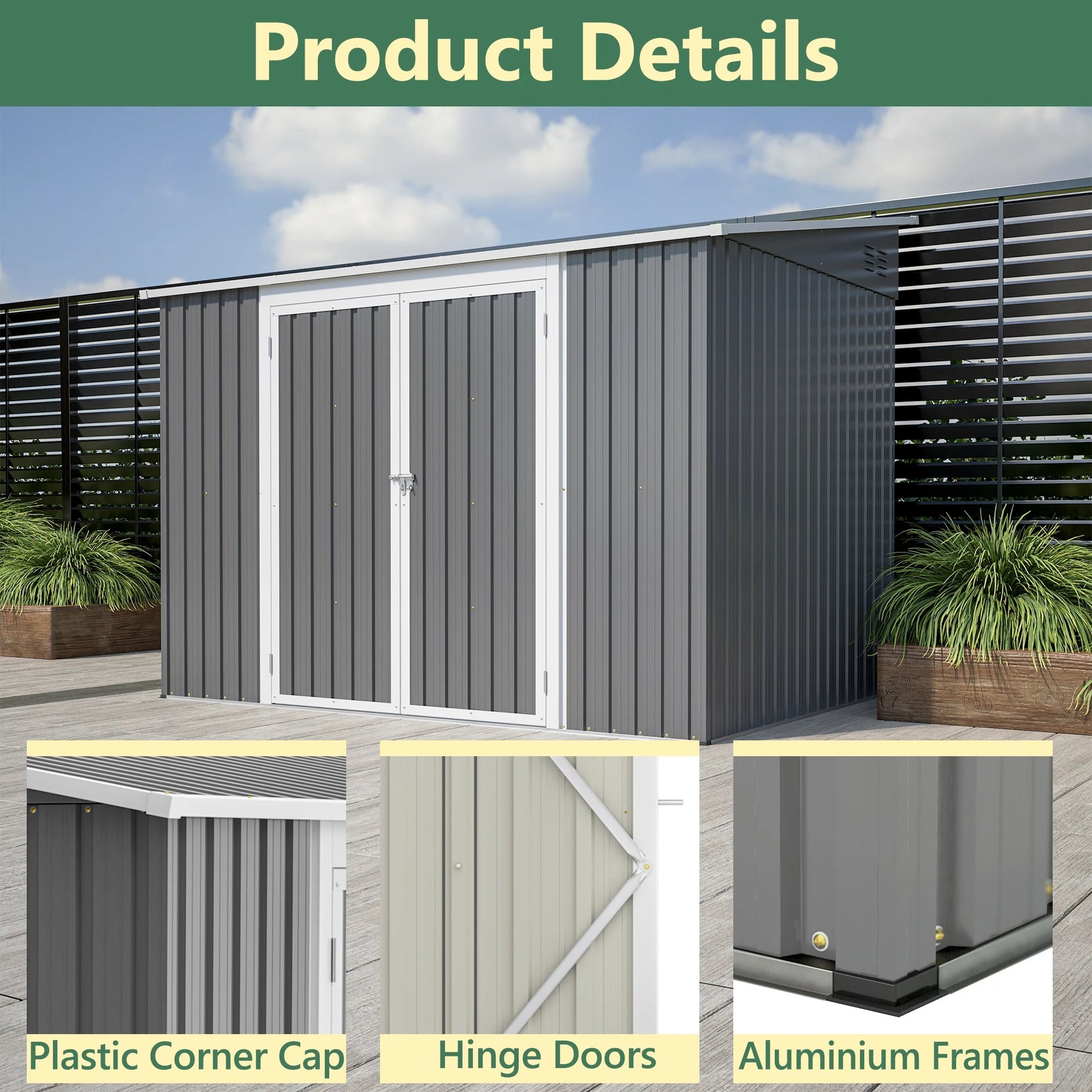 6 x 8 FT Metal Outdoor Storage Shed - DailyBasicNeeds.com