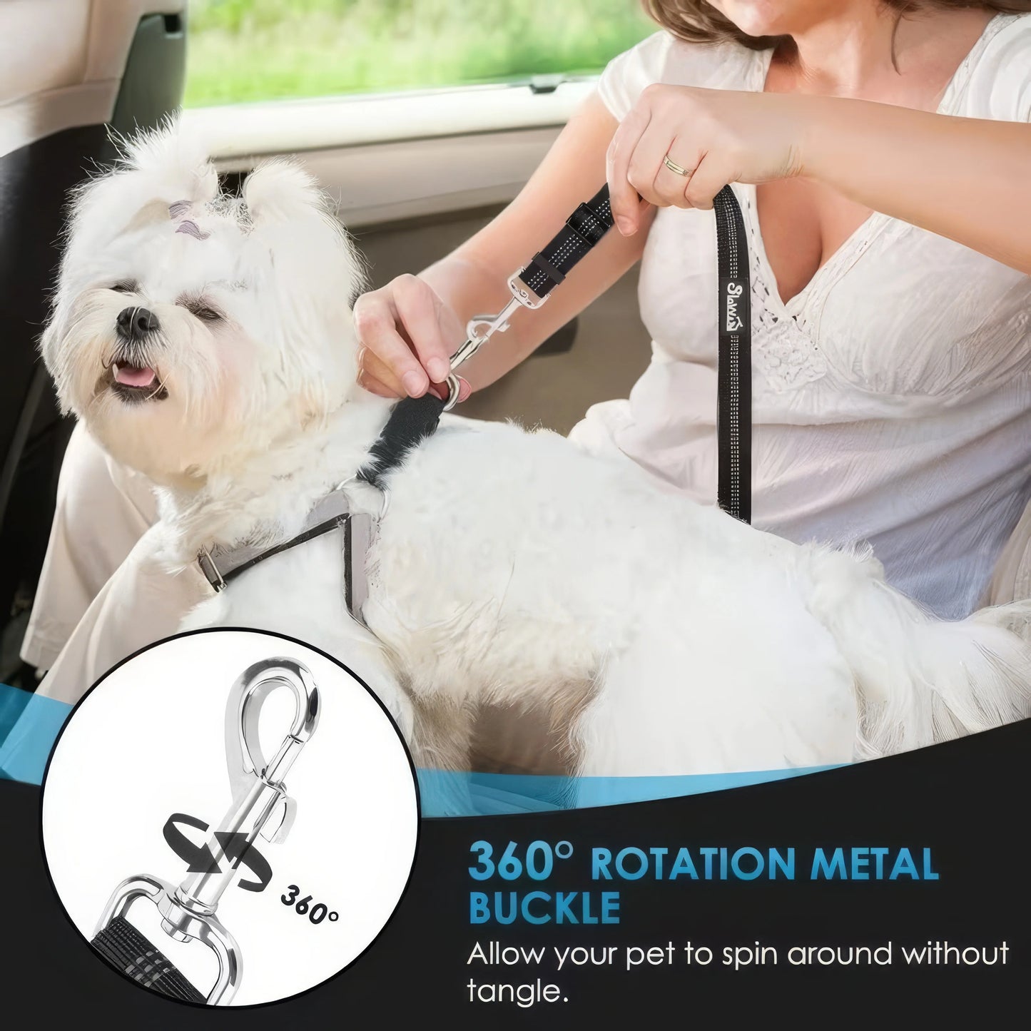 Black Pet Car Safety Rope