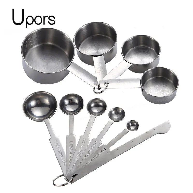 Stainless Steel Measuring Cups and Spoons Set
