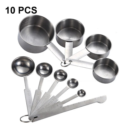 Stainless Steel Measuring Cups and Spoons Set