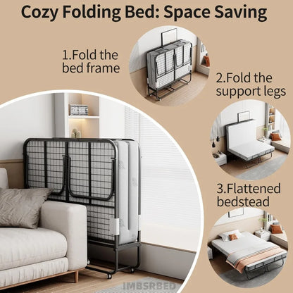 Portable Folding Bed with Mattress