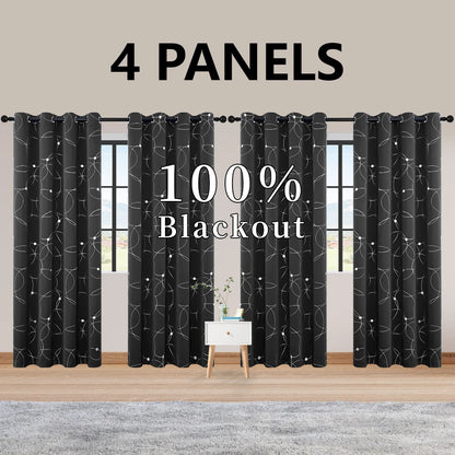 4PCS Blackout Curtains