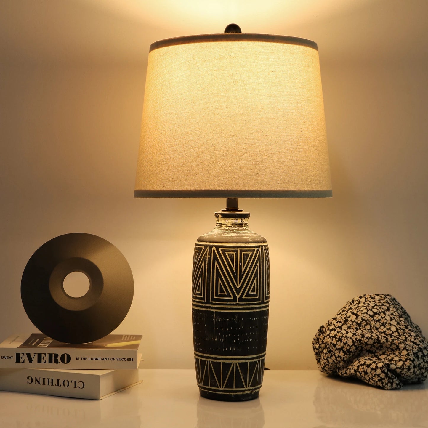 Ceramic Table Lamp With Linen Shade