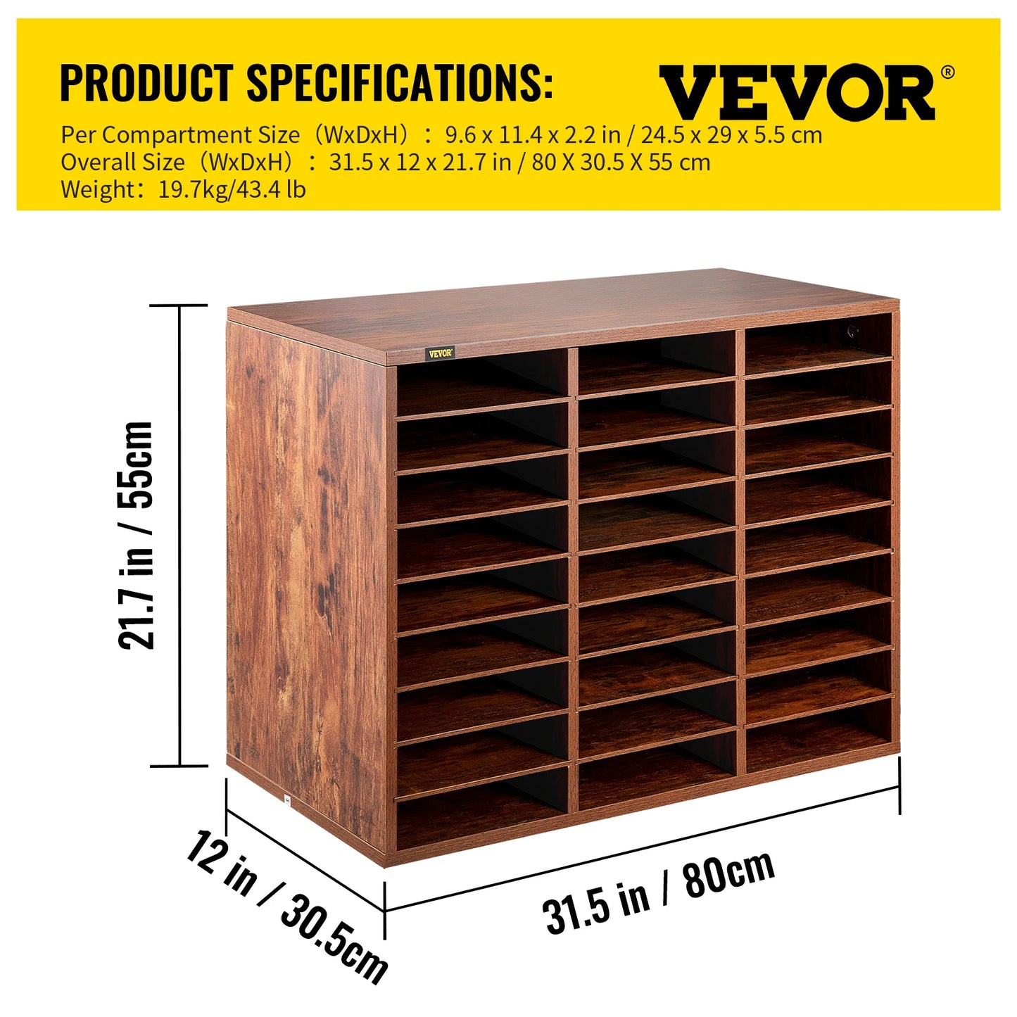 Wood Literature Organizer Cabinet