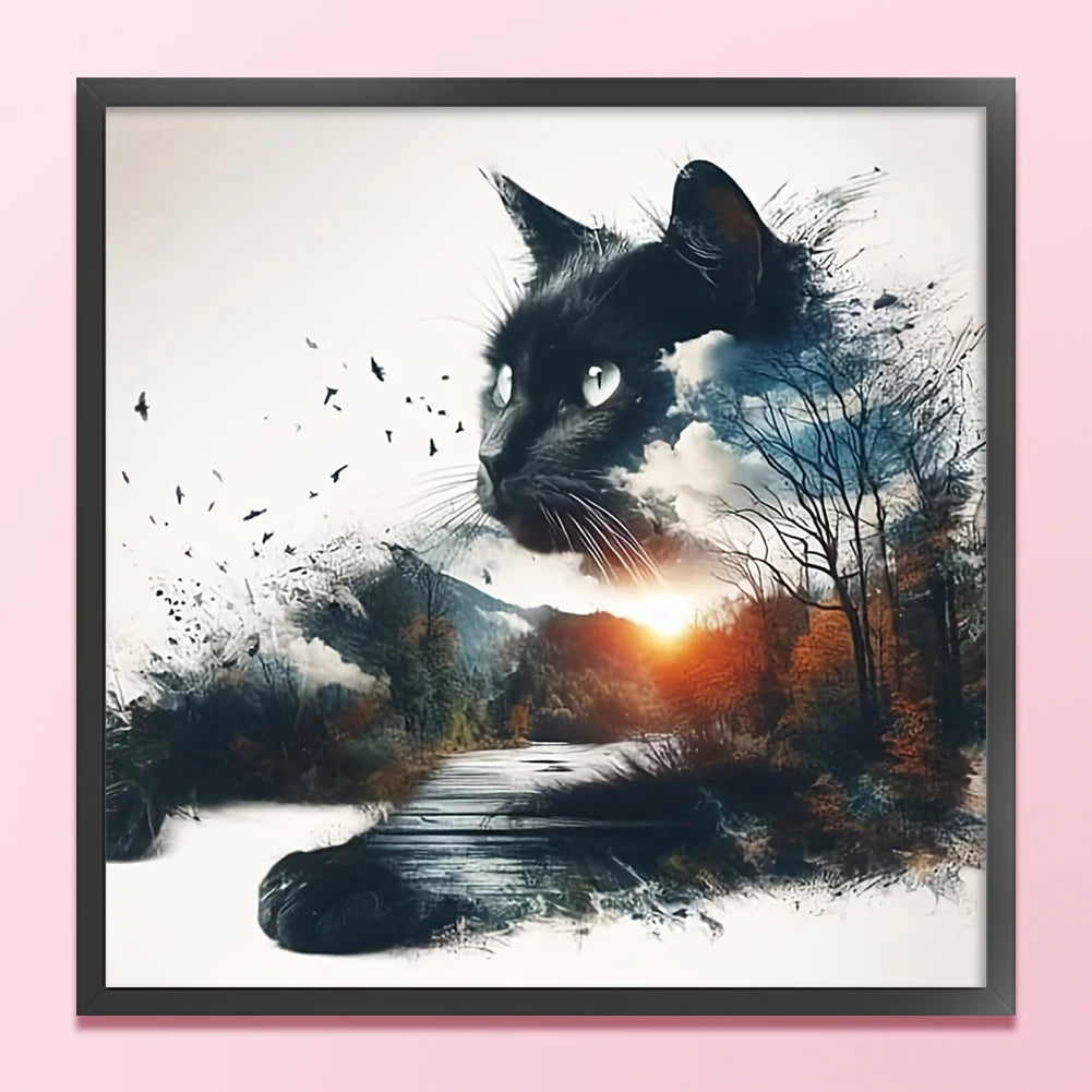 Printed Cat Cross Stitch Kit Art