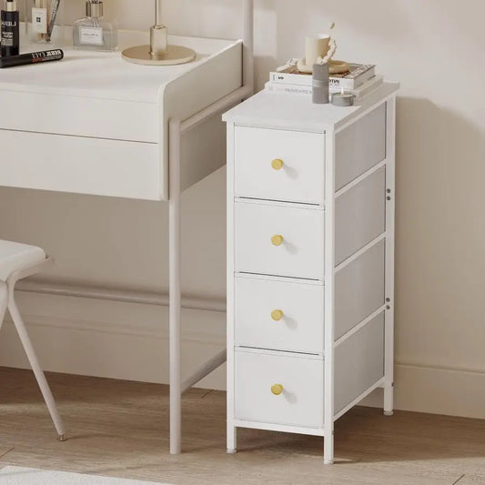 Narrow Nightstand Dresser with 4 Drawers