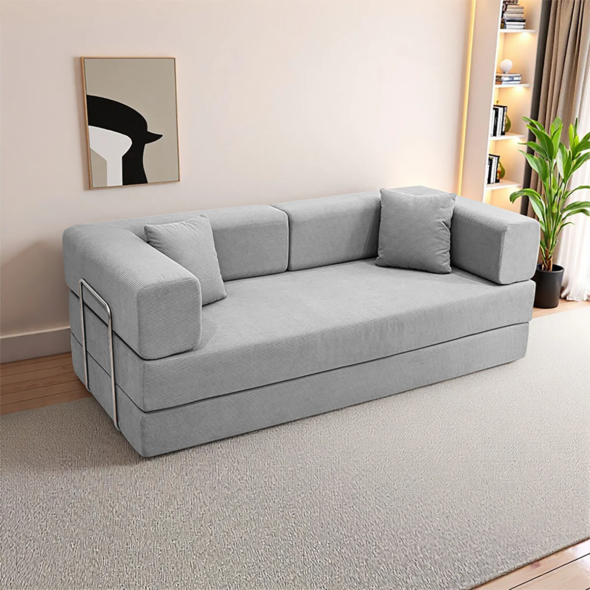 Foldable sofa bed with a removable backrest