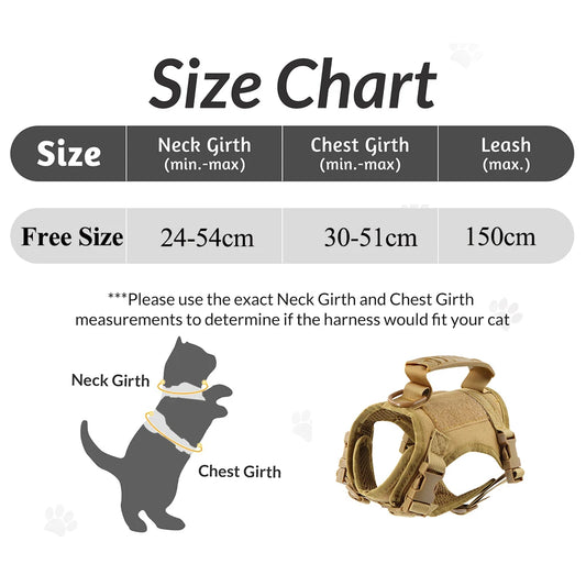 Tactical Puppy Harness Leash For Small Dogs or Cats