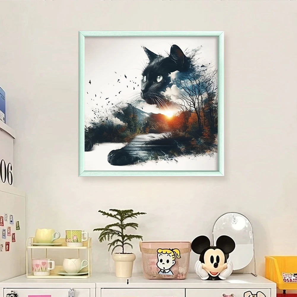 Printed Cat Cross Stitch Kit Art