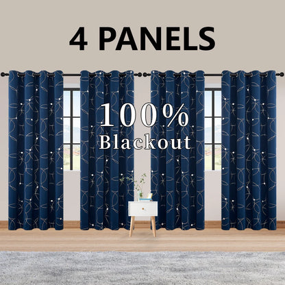 4PCS Blackout Curtains
