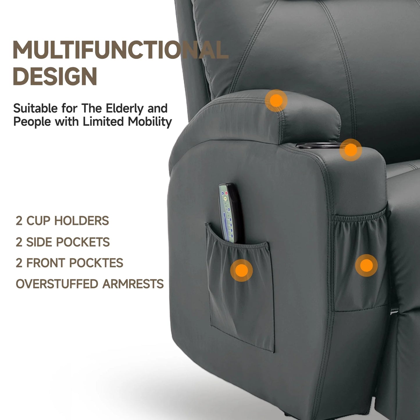 Recliner Chair with Massage and Heat