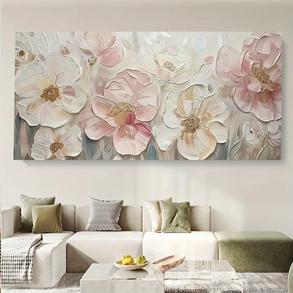 Pink floral canvas art