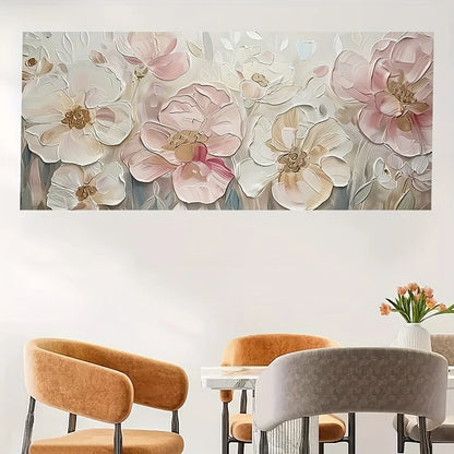 Pink floral canvas art