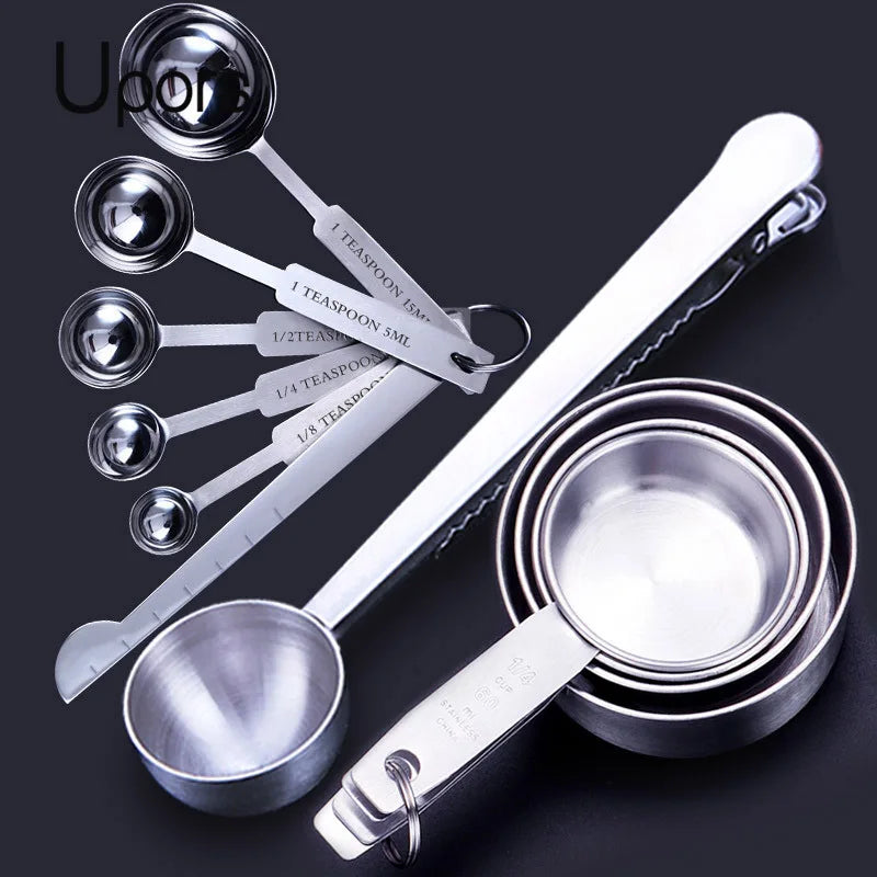 Stainless Steel Measuring Cups and Spoons Set