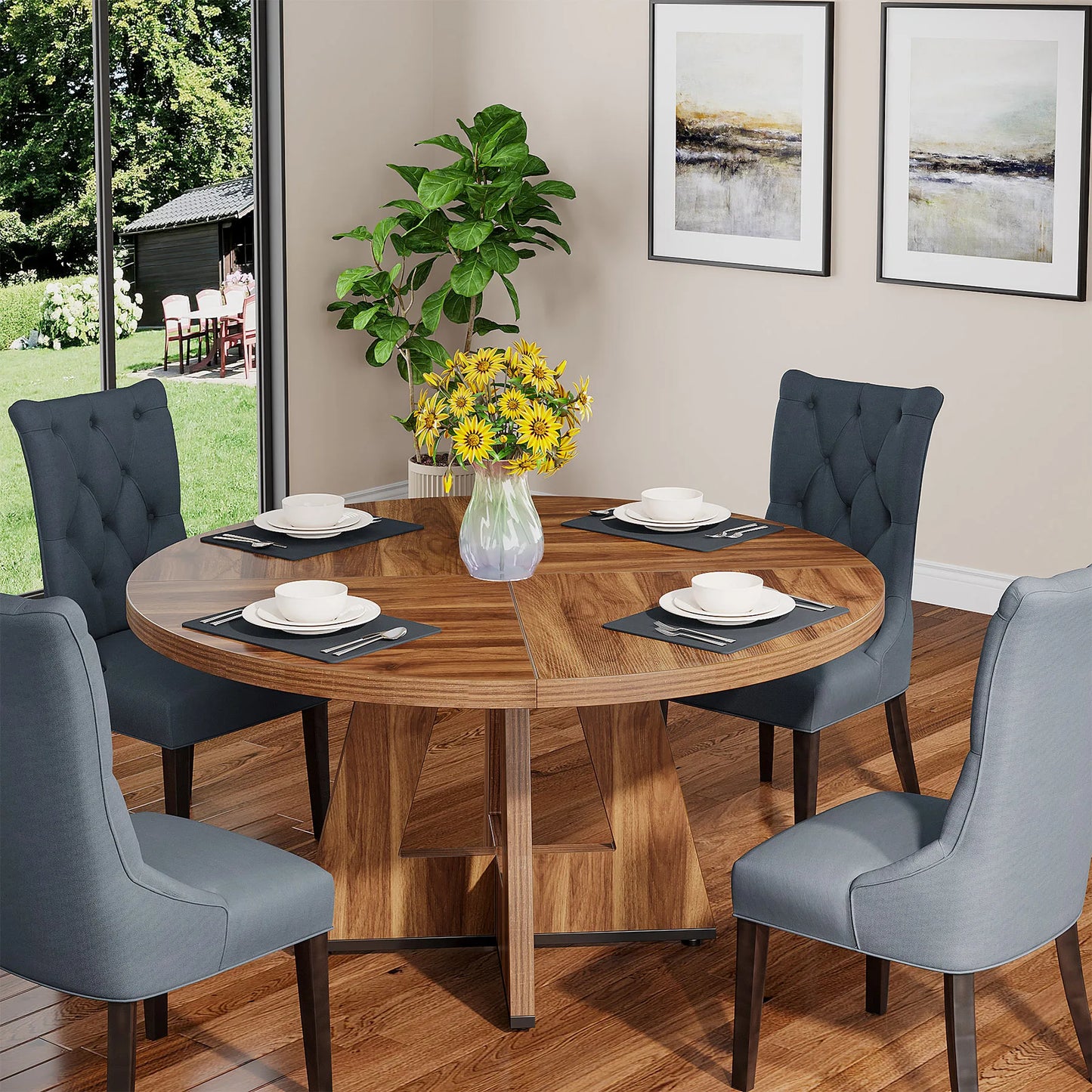 Round Dining Table for 4