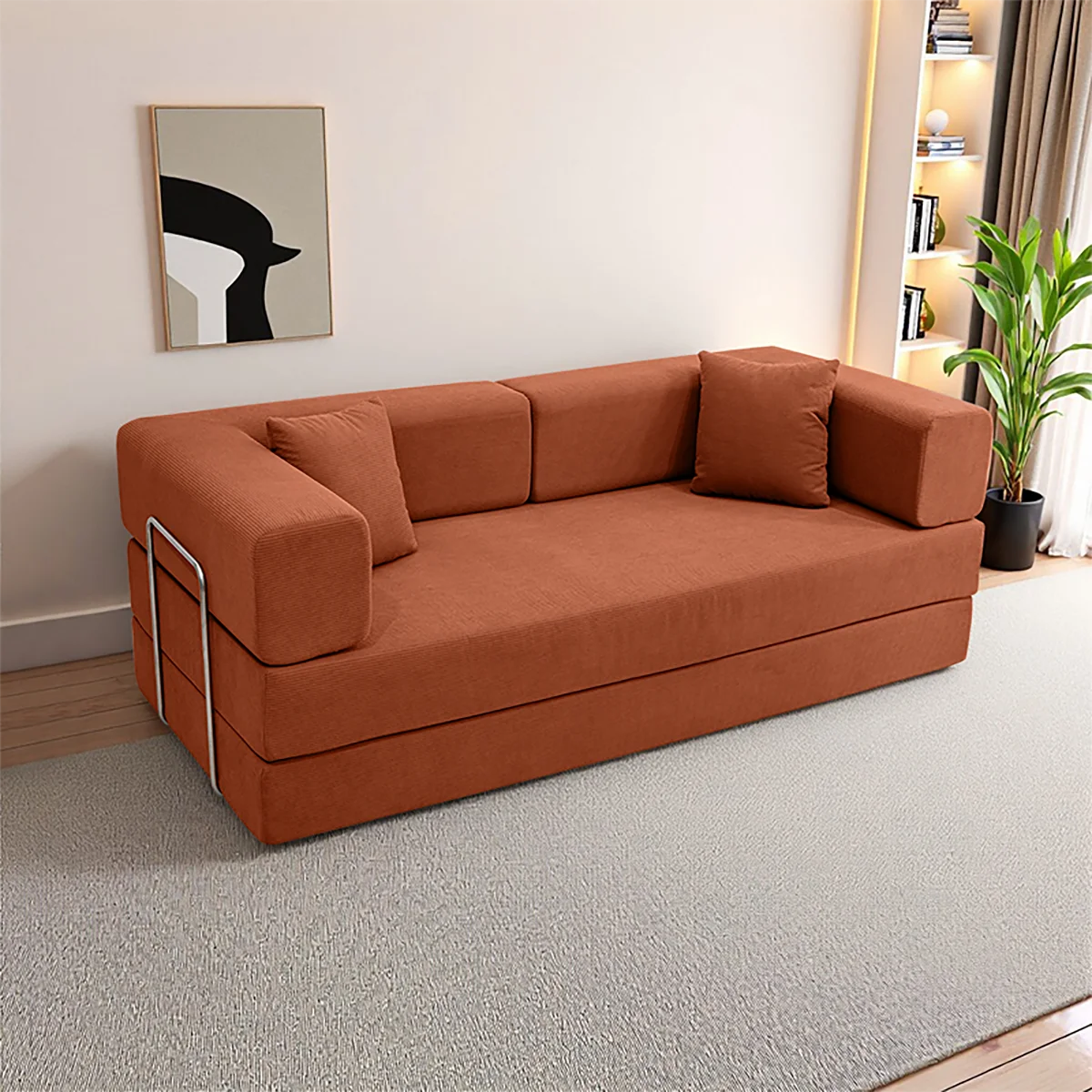 Foldable sofa bed with a removable backrest