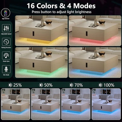 Square Lift Top Coffee Table