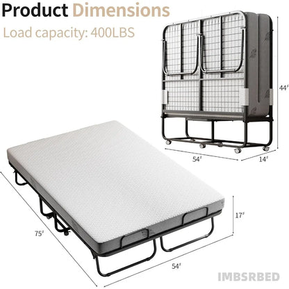 Portable Folding Bed with Mattress