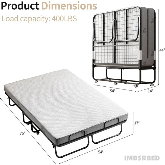 Portable Folding Bed with Mattress