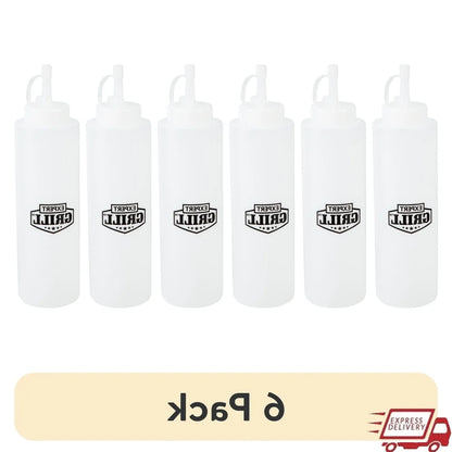 6 Pack 14oz Plastic Squeeze Bottles
