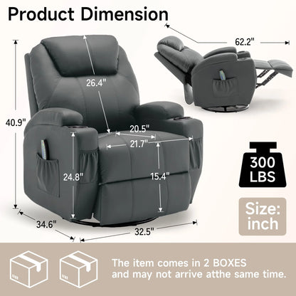 Recliner Chair with Massage and Heat