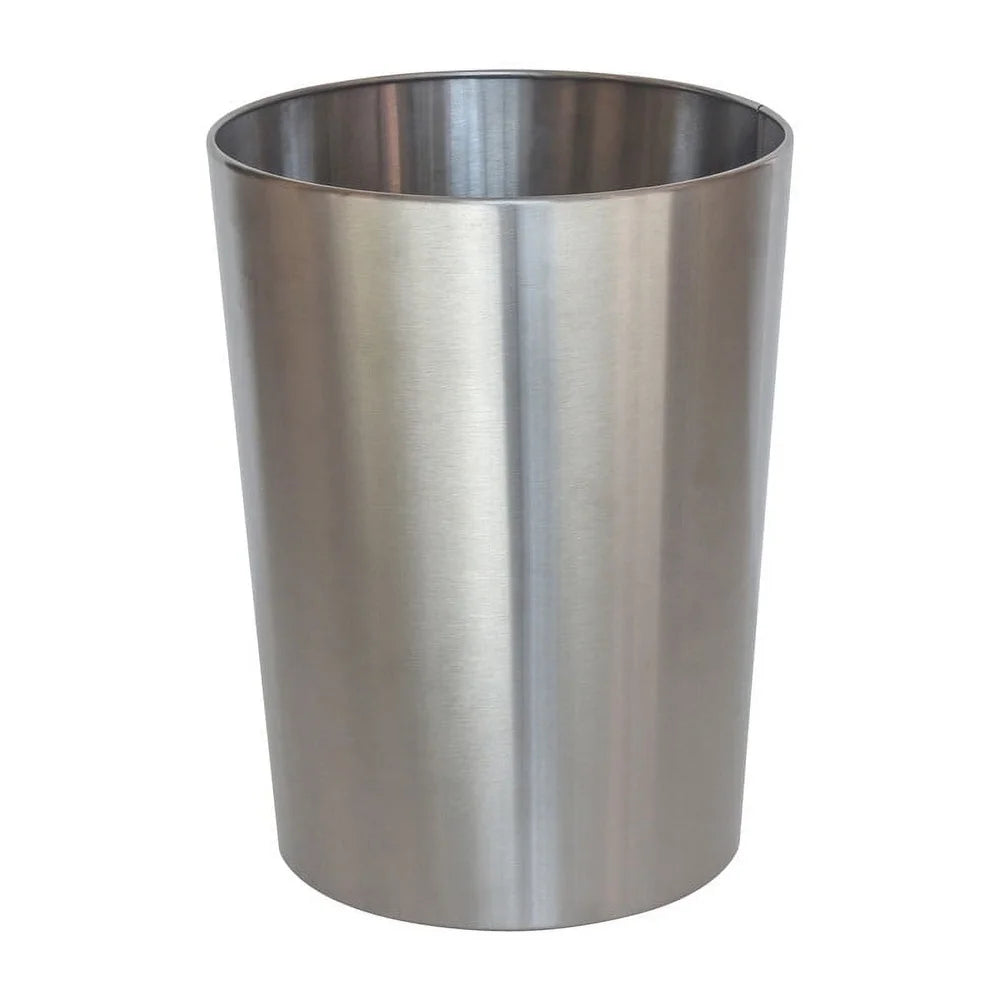 Brushed Nickel Wastebasket