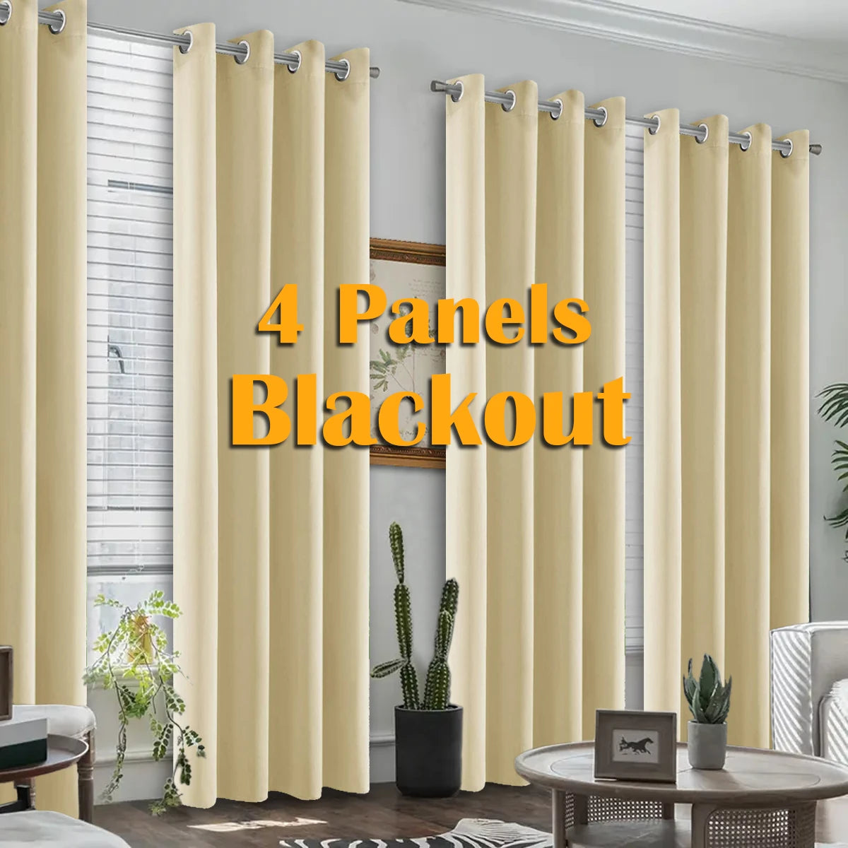 4PCS Blackout Curtains