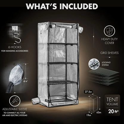Mushroom Grow Tent Kit with LED Light